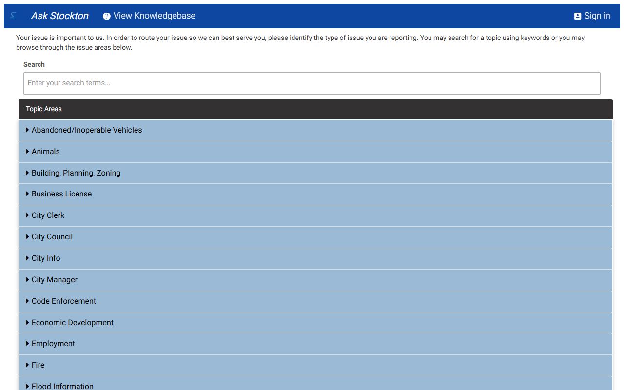Stockton Ask Stockton portal for phone directory contact search