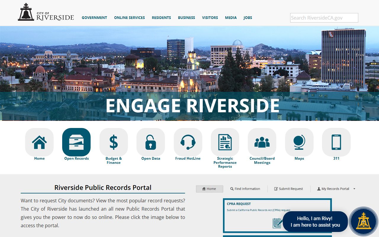 Riverside city transparency portal phone directory search