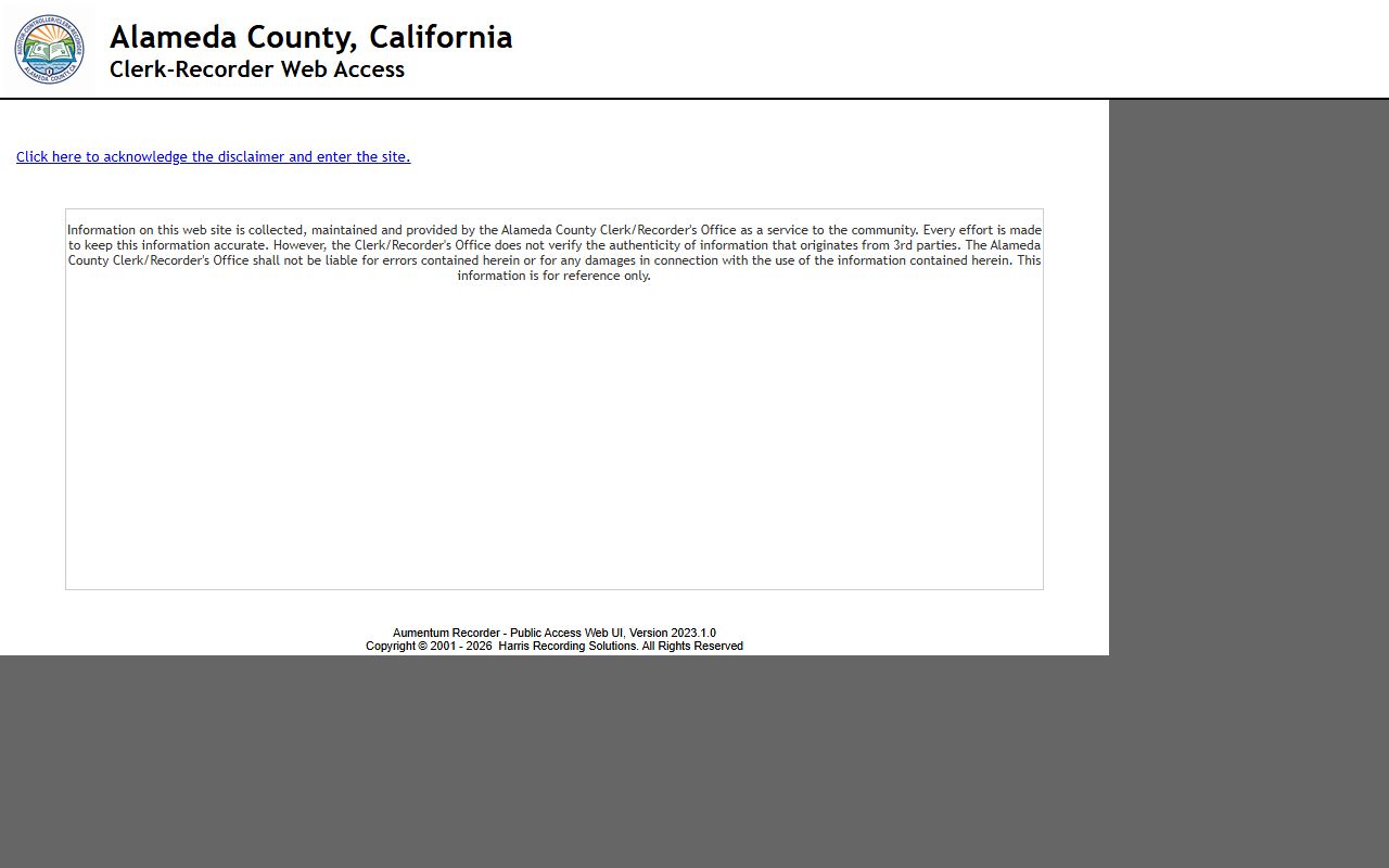 Alameda County public records search phone directory tool