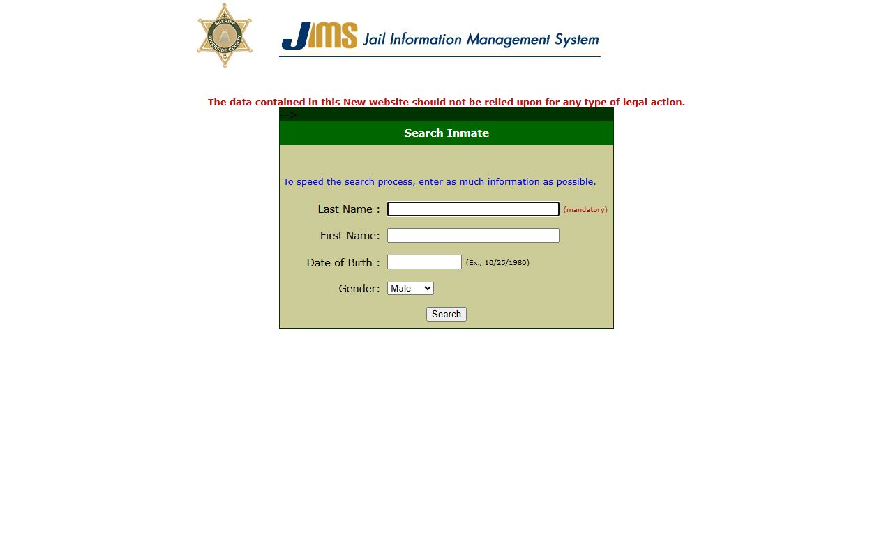 Riverside County Sheriff inmate locator phone directory