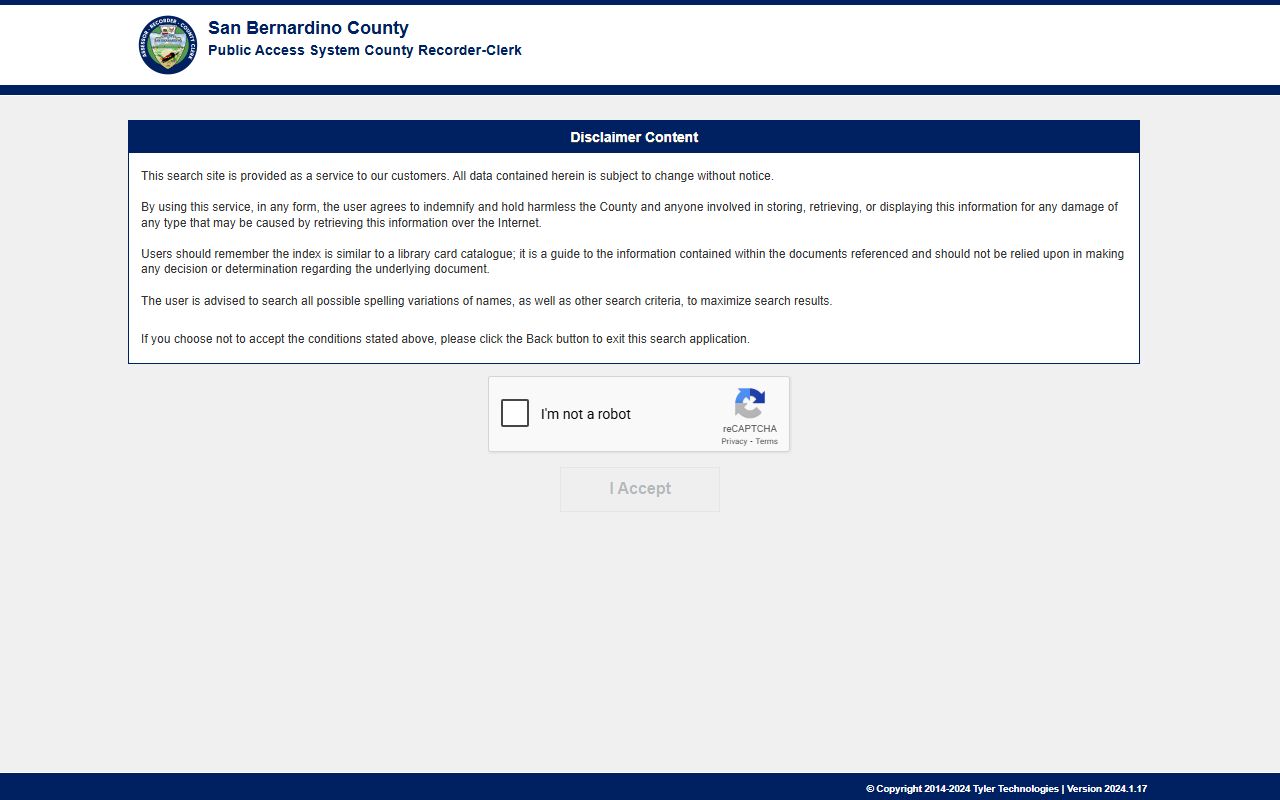 San Bernardino County self-service records phone directory portal
